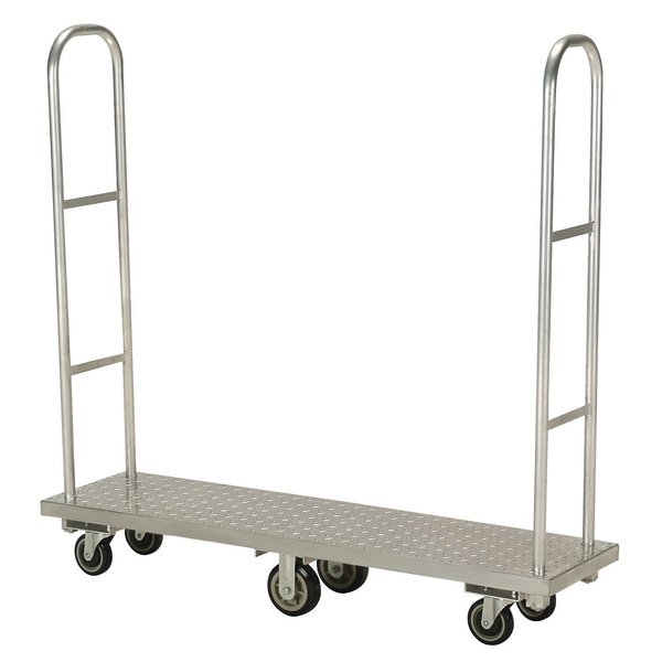 Global Industrial Aluminum Deck Narrow Aisle High End Narrow Aisle U-Boat Platform Truck 63 x 16 1500 Lb. 242045